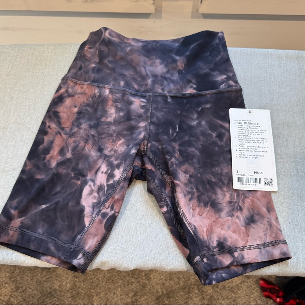 NWT Lululemon Athletica Align Short 8” *Diamond Dye Graphite Grey Pink Pastel*